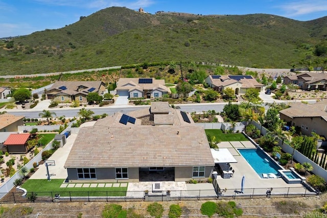 1733 Lemonadeberry Ln, Vista, CA 92084 - aerial view of residential area featuring a pool area and a mountainous background