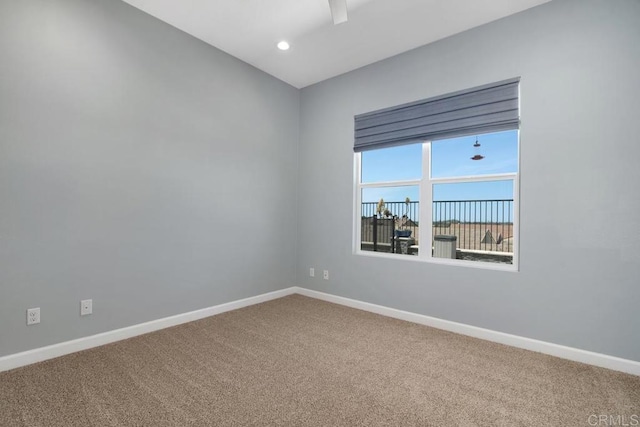 1733 Lemonadeberry Ln, Vista, CA 92084 - carpeted empty room featuring baseboards, a ceiling fan, and recessed lighting