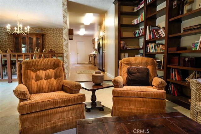 10035 Gierson Ave, Chatsworth, CA 91311 - living area featuring a chandelier and carpet
