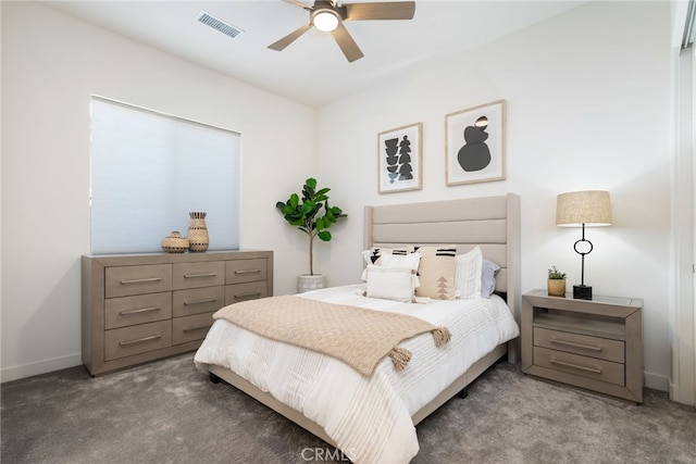 56217 Platinum Way, La Quinta, CA 92253 - bedroom with carpet floors, baseboards, and ceiling fan
