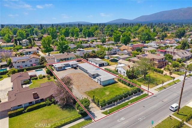 2517 S 2nd Ave, Arcadia, CA 91006 - aerial perspective of suburban area with property boundaries highlighted and mountains