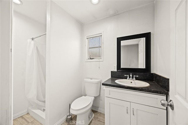 2517 S 2nd Ave, Arcadia, CA 91006 - full bath featuring vanity, toilet, a stall shower, and baseboards