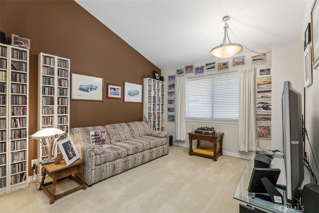 29206 Alfieri St, Laguna Niguel, CA 92677 - living area featuring light carpet and vaulted ceiling