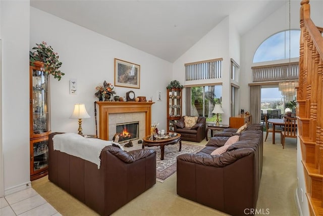 29206 Alfieri St, Laguna Niguel, CA 92677 - living area featuring a fireplace and high vaulted ceiling
