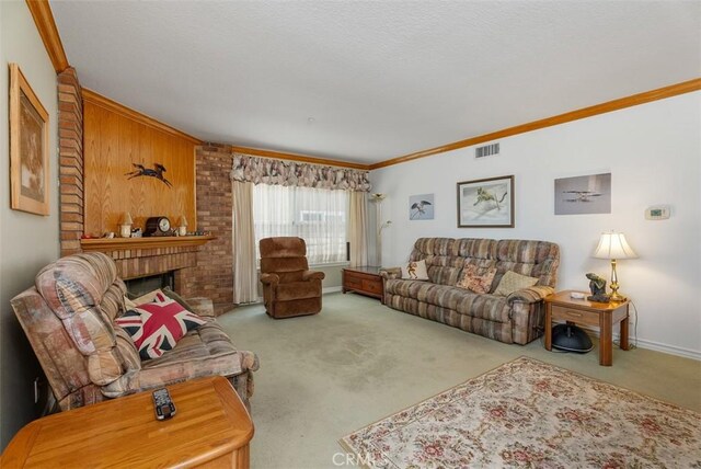29206 Alfieri St, Laguna Niguel, CA 92677 - carpeted living area with ornamental molding, a fireplace, and baseboards