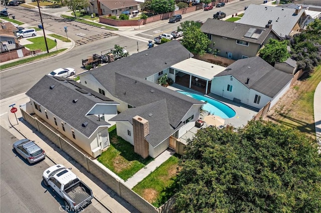 5742 Thelma Ave, La Palma, CA 90623 - aerial perspective of suburban area with a pool area