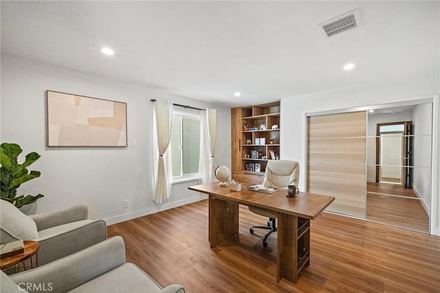 5742 Thelma Ave, La Palma, CA 90623 - office featuring recessed lighting, wood finished floors, and baseboards