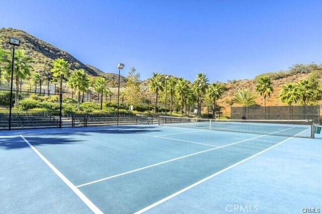 24271 Whitetail Dr, Corona, CA 92883 - view of tennis court with a mountain view