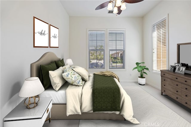 24271 Whitetail Dr, Corona, CA 92883 - carpeted bedroom with baseboards and a ceiling fan