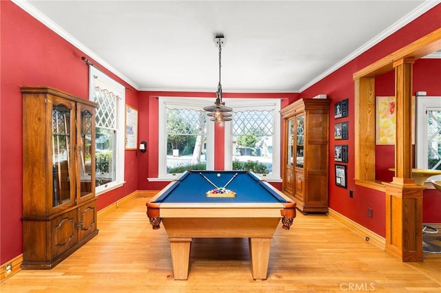 337 S Center St, Redlands, CA 92373 - playroom featuring ornate columns, plenty of natural light, light wood-style flooring, and ornamental molding