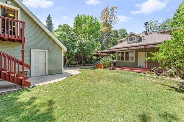 337 S Center St, Redlands, CA 92373 - view of grassy yard with a patio area and a deck