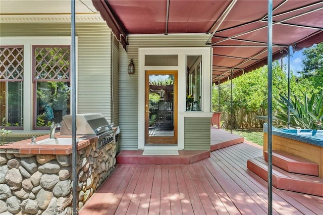 337 S Center St, Redlands, CA 92373 - wooden terrace featuring a hot tub