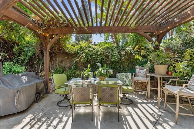 337 S Center St, Redlands, CA 92373 - view of patio with a pergola and outdoor dining area