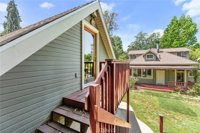 337 S Center St, Redlands, CA 92373 - wooden porch with a lawn