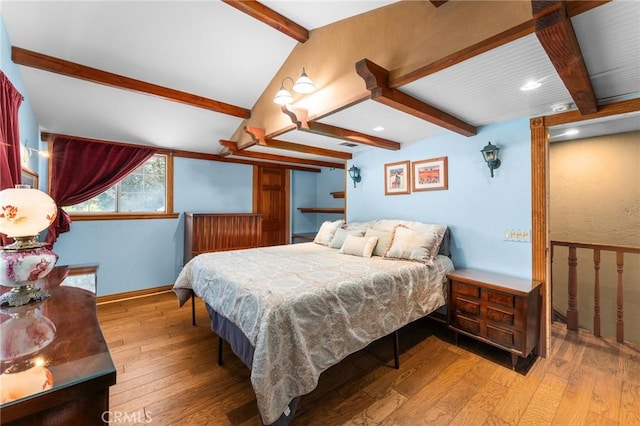 337 S Center St, Redlands, CA 92373 - bedroom with hardwood / wood-style flooring, baseboards, and recessed lighting