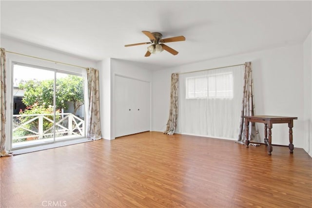 1247 W 17th St, San Pedro, CA 90731 - unfurnished room with wood finished floors and ceiling fan
