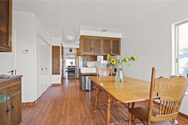 1247 W 17th St, San Pedro, CA 90731 - dining space featuring dark wood-style flooring