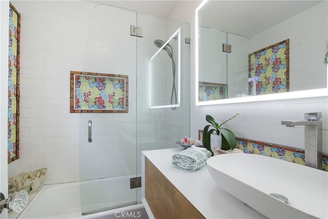 1247 W 17th St, San Pedro, CA 90731 - full bathroom with vanity and shower / bath combination with glass door