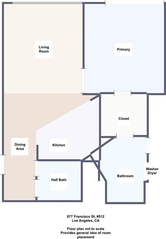 877 Francisco St Unit 1512, Los Angeles, CA 90017 - view of room layout