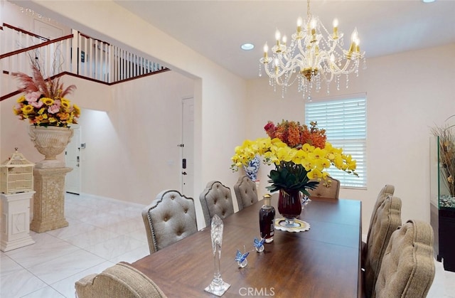 25664 Red Hawk Rd, Corona, CA 92883 - dining room featuring a chandelier and recessed lighting