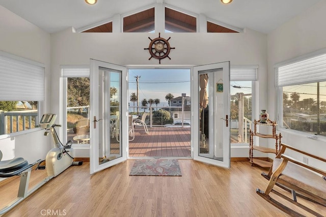 900 W 37th St, San Pedro, CA 90731 - doorway to outside with wood finished floors, baseboards, and recessed lighting