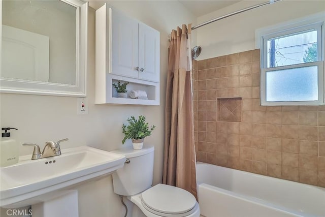 3411 W Chandler Blvd, Burbank, CA 91505 - full bathroom featuring toilet, shower / bath combo, and a sink