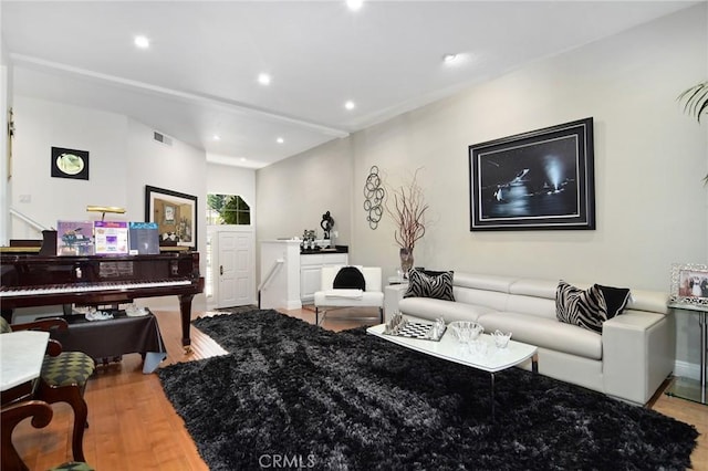 20950 Oxnard St Unit 11, Woodland Hills, CA 91367 - living room featuring wood finished floors and recessed lighting