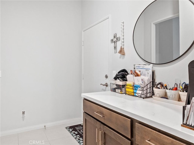 17028 Ta Ki Pi Rd, Apple Valley, CA 92307 - bathroom with vanity, tile patterned flooring, and baseboards