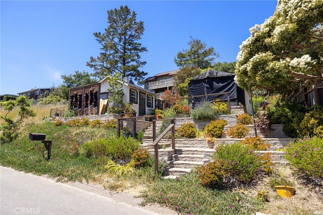 1760 Stuart St, Cambria, CA 93428 - view of front of home featuring stairway