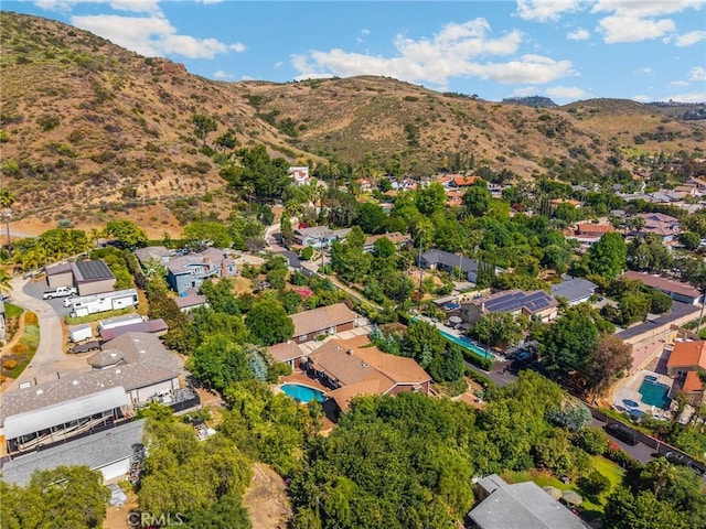 5121 E Lomita Ave, Orange, CA 92869 - aerial view of property's location featuring a mountainous background and nearby suburban area