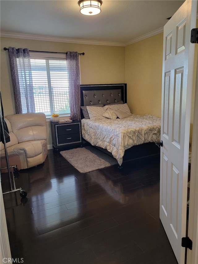 3052 Clapper St, Perris, CA 92571 - bedroom featuring dark wood-type flooring and crown molding