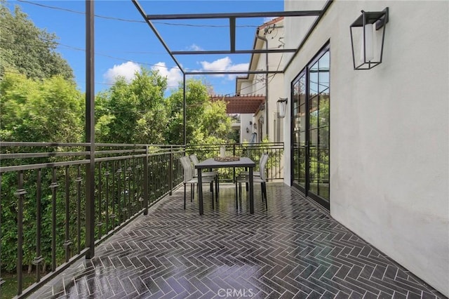 4322 Alcove Ave, Studio City, CA 91604 - view of patio featuring a balcony and outdoor dining area