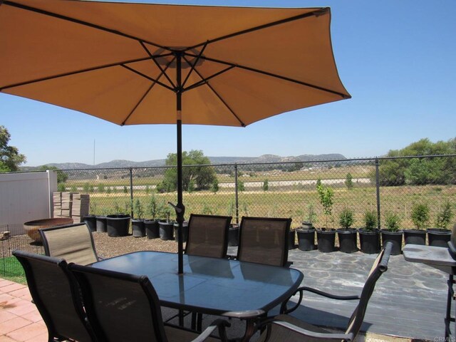 1362 Buckwheat Trl, Campo, CA 91906 - view of patio featuring a mountain view and outdoor dining space