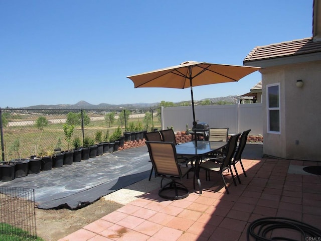 1362 Buckwheat Trl, Campo, CA 91906 - view of patio / terrace featuring a mountain view, outdoor dining area, and grilling area