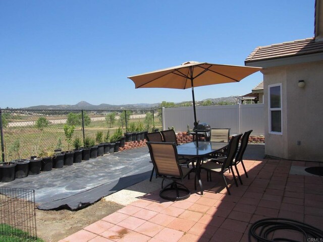 1362 Buckwheat Trl, Campo, CA 91906 - view of patio / terrace featuring a mountain view, outdoor dining area, and area for grilling