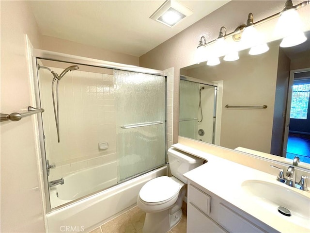 2563 Plaza Del Amo Unit 304, Torrance, CA 90503 - full bathroom with vanity, toilet, combined bath / shower with glass door, and tile patterned floors