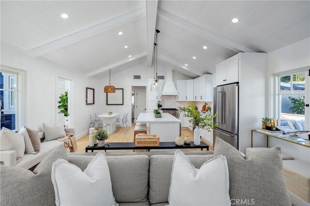 556 Through St, Laguna Beach, CA 92651 - living room with light wood-style flooring and recessed lighting