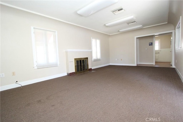 3641 Adams St, Riverside, CA 92504 - unfurnished living room featuring dark carpet, a glass covered fireplace, and baseboards