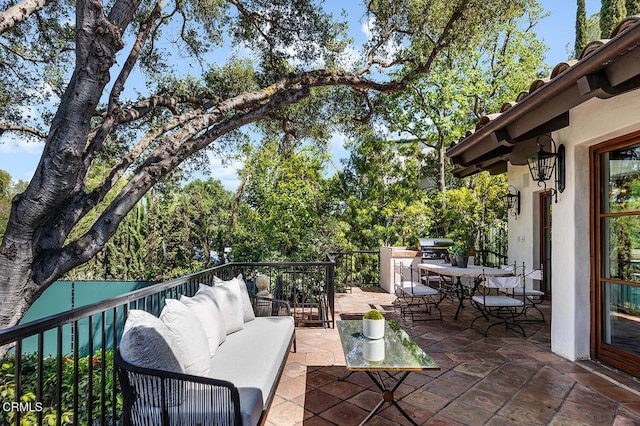 4144 Chevy Chase Dr, La Canada Flintridge, CA 91011 - view of patio with an outdoor hangout area and outdoor dining space