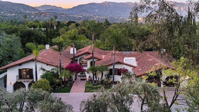 4144 Chevy Chase Dr, La Canada Flintridge, CA 91011 - aerial view at dusk of a mountain view