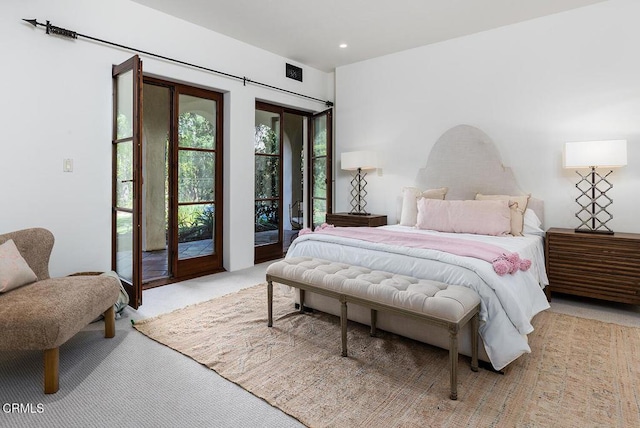 4144 Chevy Chase Dr, La Canada Flintridge, CA 91011 - carpeted bedroom with access to outside and recessed lighting