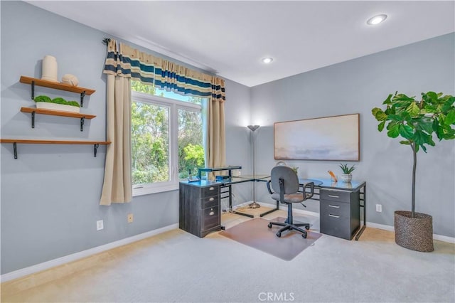 48 Via Porto Grande, Rancho Palos Verdes, CA 90275 - carpeted home office with baseboards and recessed lighting