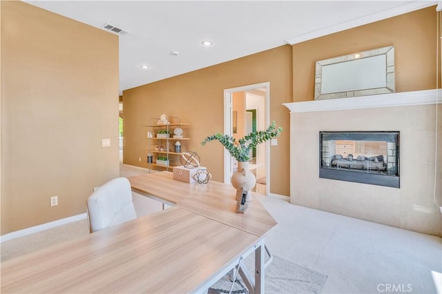 48 Via Porto Grande, Rancho Palos Verdes, CA 90275 - office space featuring carpet floors, a multi sided fireplace, and recessed lighting