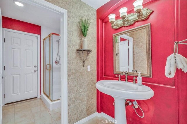 48 Via Porto Grande, Rancho Palos Verdes, CA 90275 - bathroom featuring a stall shower and tile patterned flooring
