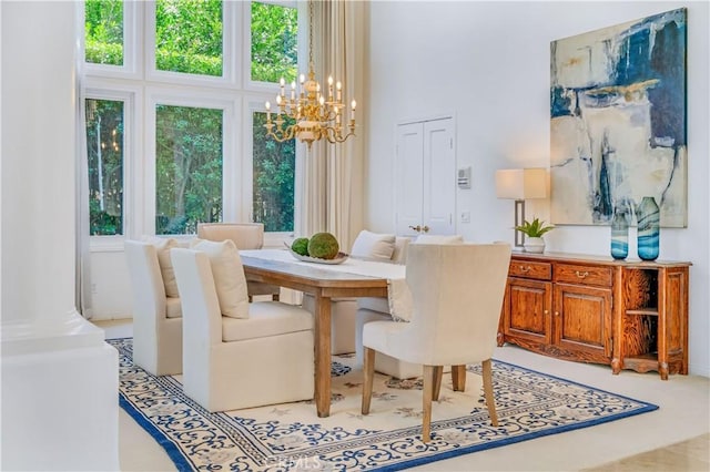 48 Via Porto Grande, Rancho Palos Verdes, CA 90275 - dining space featuring a chandelier, plenty of natural light, and a high ceiling
