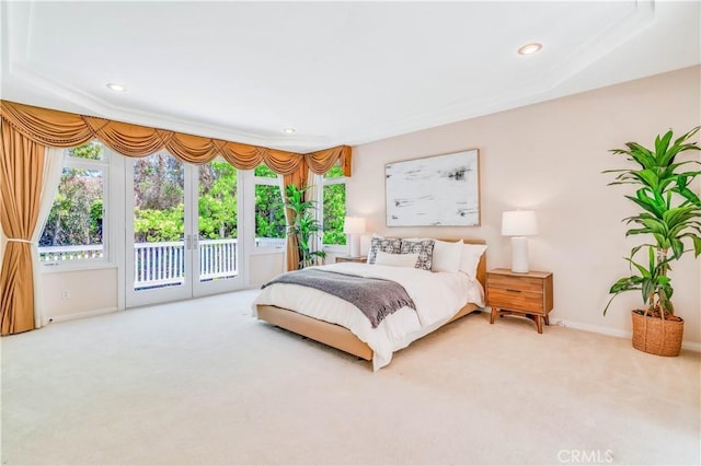 48 Via Porto Grande, Rancho Palos Verdes, CA 90275 - bedroom featuring access to outside, carpet, multiple windows, baseboards, and recessed lighting