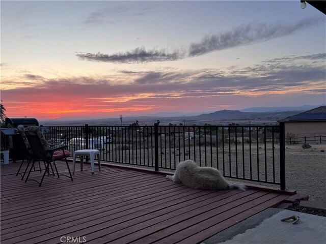 27568 Linda Vista Rd, Barstow, CA 92311 - wooden deck with a mountain view