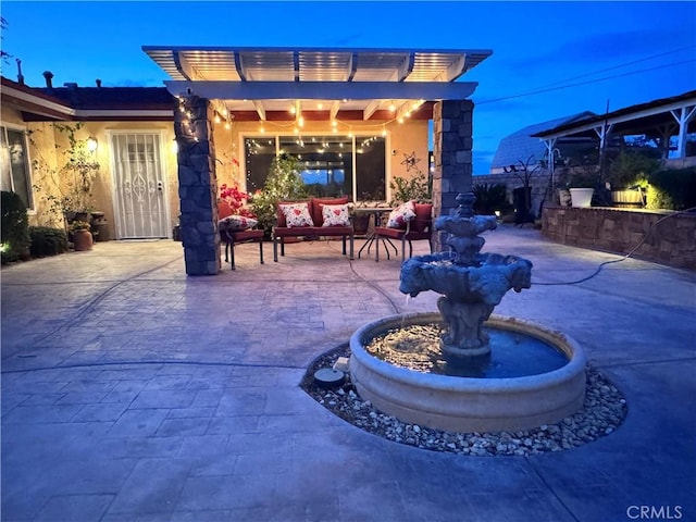 27568 Linda Vista Rd, Barstow, CA 92311 - view of patio / terrace with an outdoor living space and a pergola
