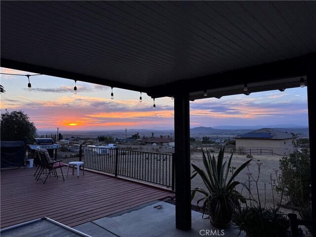 27568 Linda Vista Rd, Barstow, CA 92311 - wooden deck featuring a mountain view
