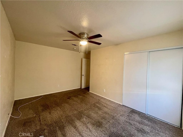 1305 Herzel Ave, Lancaster, CA 93535 - unfurnished bedroom featuring carpet floors, a closet, a ceiling fan, and baseboards